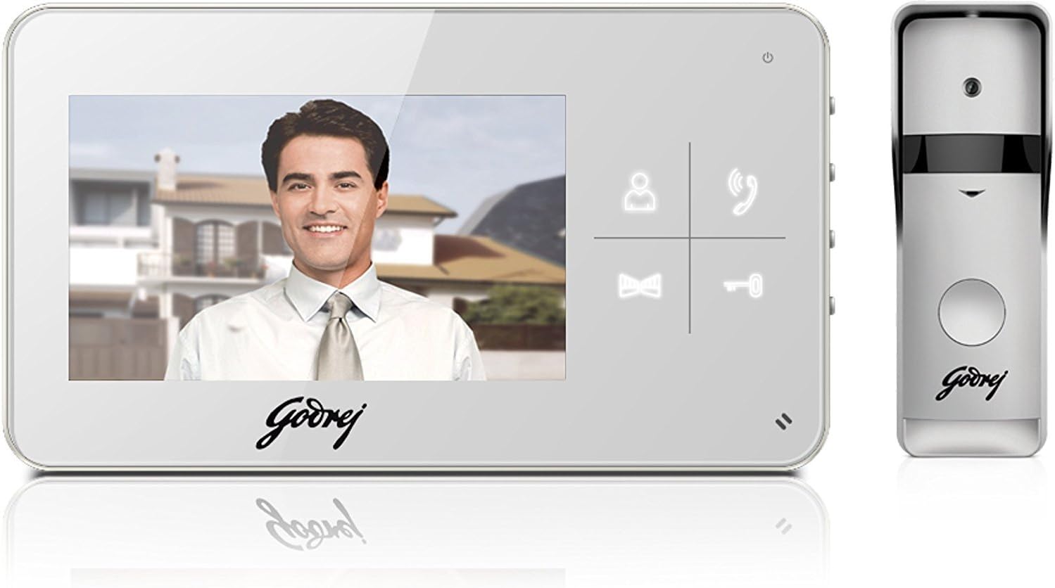 Godrej Security Solutions Solus 4. 3 Lite Video Door Phone Digital Powder Coated Finish( White 6Pc)