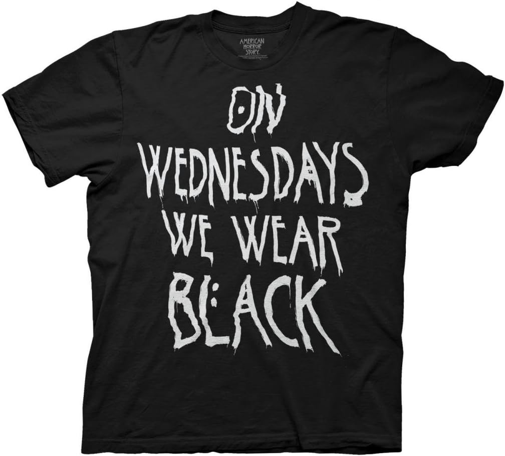 American Horror Story On Wednesdays We Wear Black Adult Black T-Shirt