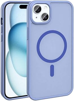 PSR Aksesuar Apple iPhone 15 Serisi Uyumlu Sio K l f   Mat Arka Y zey | Kablosuz  arj Destekli | Kamera Koruma | Darbeye Dayan kl  Telefon K l f  Lila, iPhone 15