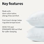 Amazon Basics Cooling Hypoallergenic Bed Pillow, Medium for Back Sleepers, Queen, 20" x 30", 2 Pack