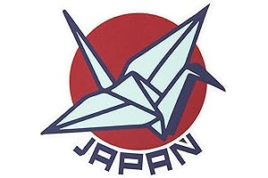 Vagabond Heart Japan Sticker: Express Your Japanese Spirit with Weatherproof Vinyl Origami Cranes
