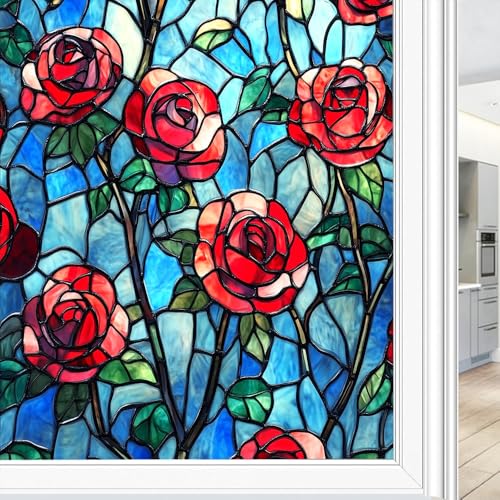 Vinilo decorativo película de ventana rosa elegante miniatura 1