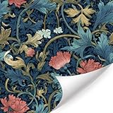 HPNIUB Rosa Blumentapete Selbstklebend, Vintage Blumen Tapete (44x300cm) Pinke Blüten Wandfolie für Wohnzimmer, Schlafzimmer, Küche Badezimmer, Abziebbare Möbelfolie mit (Pflanzen, Pflanzen)