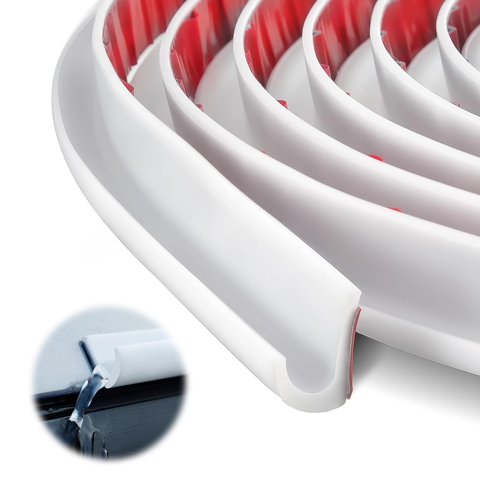 5m J-Form RV Regenrinne Selbstklebend - Wasserdicht Für Wohnmobile & Autos