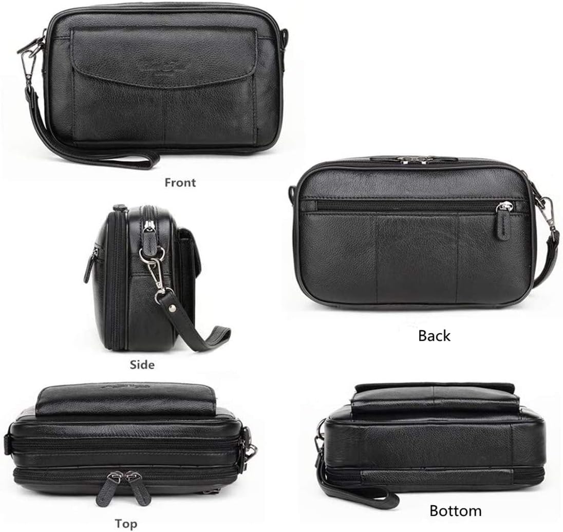 Leather Clutch Purse Wallet for Men Handbags Business Organizer Phone Holder Wrist Bag