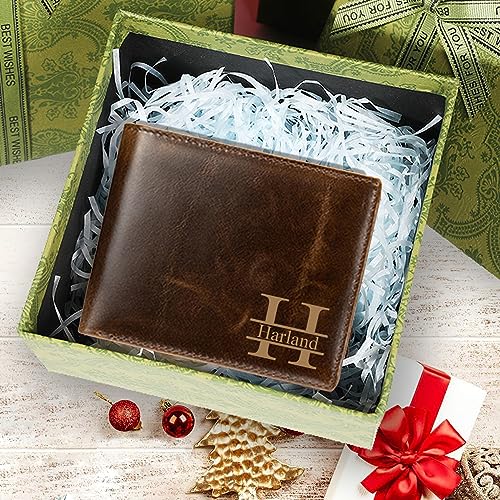 Monogram Custom Wallet for Men Personalized Leather Wallet Personalized Gifts For Men Birthday Christmas Father's Day Gifts For Him Husband Boyfriends2
