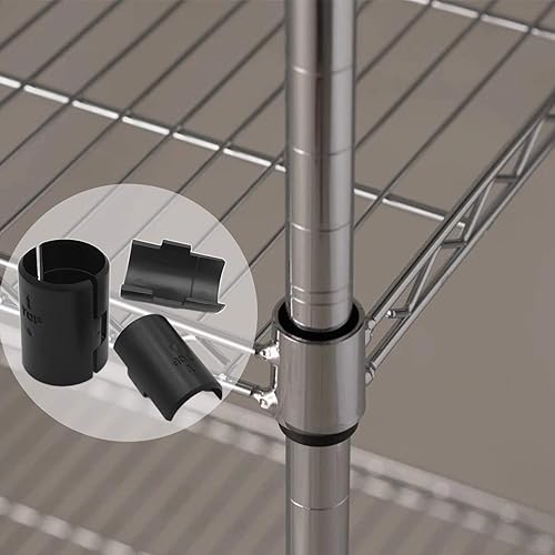 Miniatura 4 de Clips para estantes de alambre, 40 paquetes de clips de bloqueo de estante de alambre para mangas posteriores de 1 pulgada, 20 pares de clips de