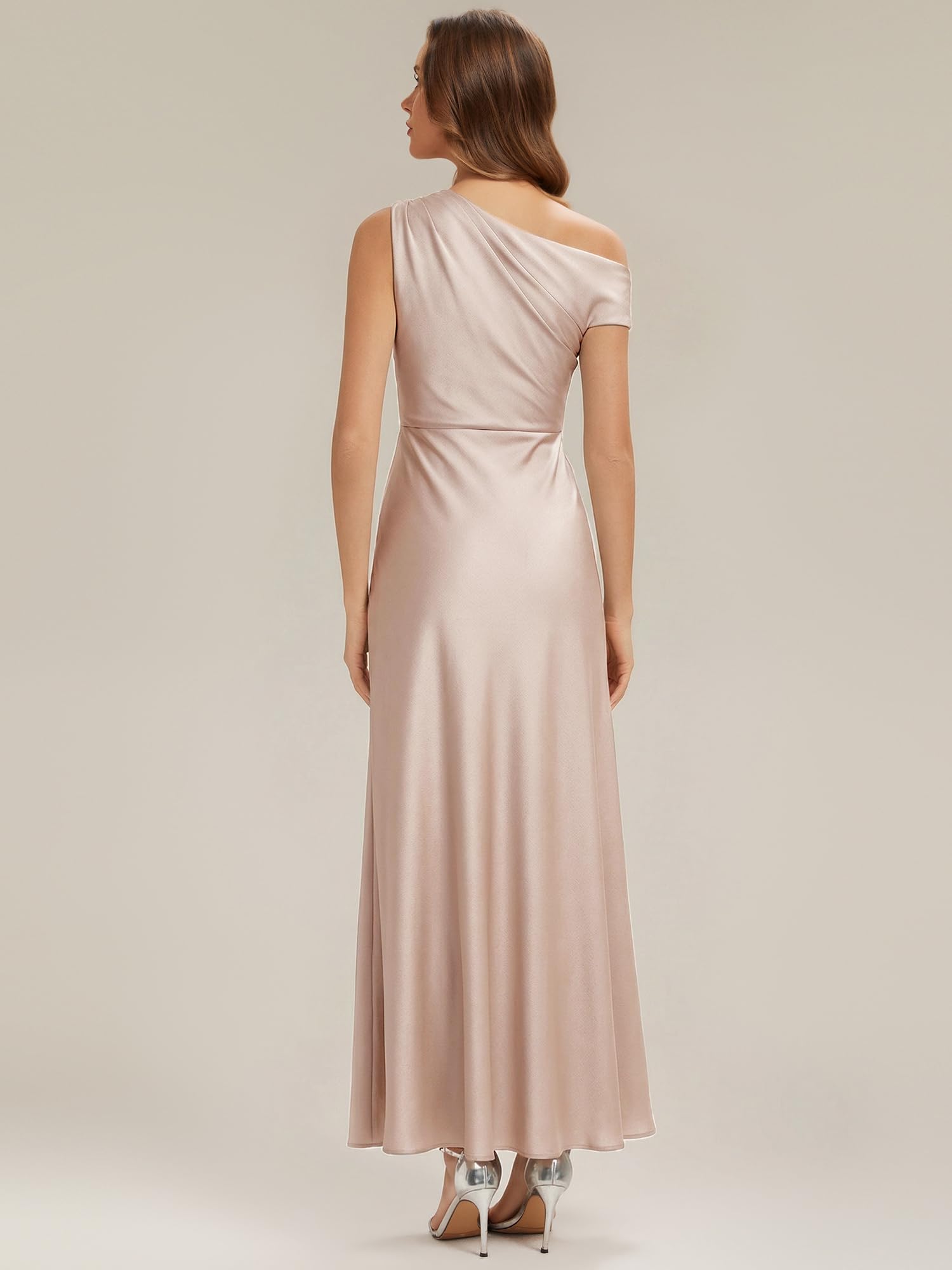 Ever-Pretty Brautjungfernkleider Lang Satin Maxi Abendkleider mit Schlitz für Hochzeit ES02670