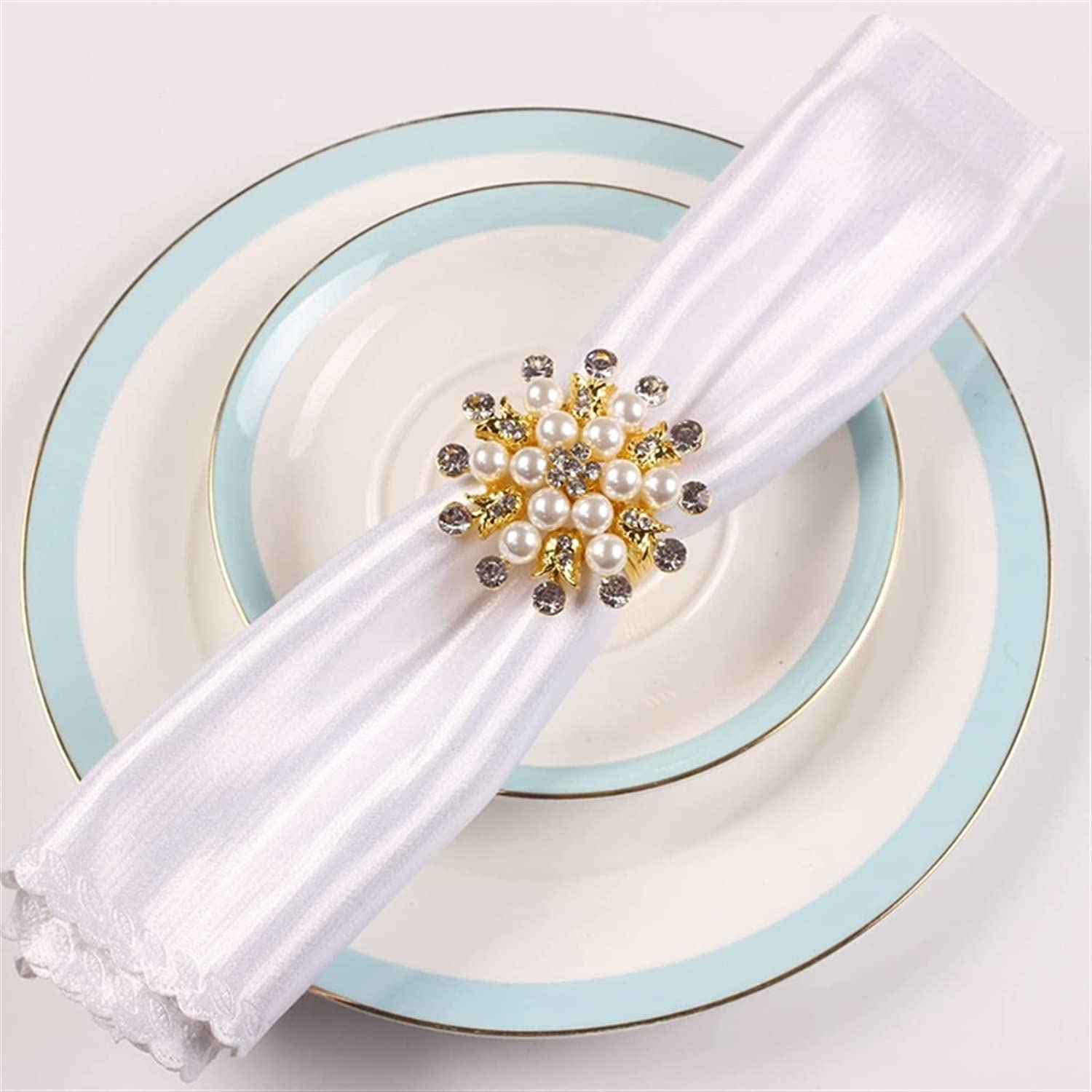Porte-rondelles de Serviette Boucle/décorations de Table, Lot de 6 Supports en Strass for fête de Mariage, Maison, Cuisine, Table à Manger, Accessoires de Linge de Table