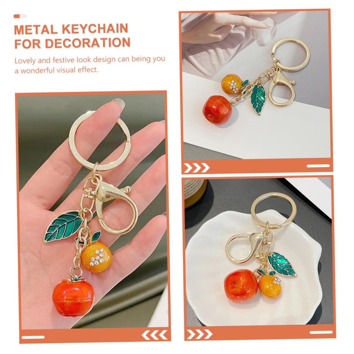 SOIMISS 5piezas Llavero De Diseño De Fruta Colgante Decorativo Para Llaves y Mochilas Único y Práctico