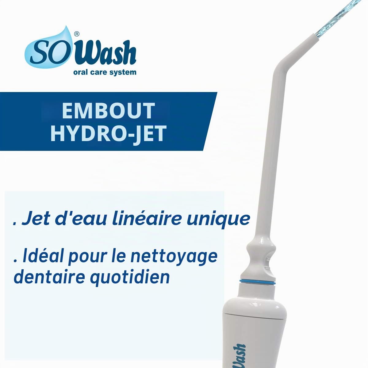 Jet dentaire SOWASH TRIO, Se connecte au robinet, Hydropulseur Dentaire Sans piles ni électricité, 1 tête Vortice + 1 tête de Vortice Brush + 1 tête Hydrojet, Produit italien