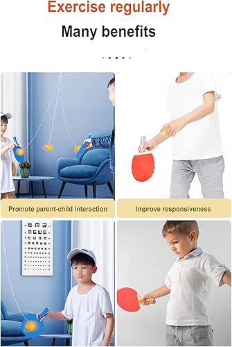 Miniatura 5 de Conjunto portátil de entrenamiento de tenis de mesa colgante para interiores, entrenador de pingpong para niños, tenis de mesa colgante, juego de
