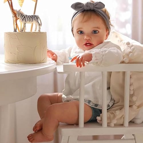 Pinky Reborn Muñecas para niñas pequeñas de 24 pulgadas, muñeca Reborn de silicona para bebés recién nacidos, juguete para regalos de Navidad