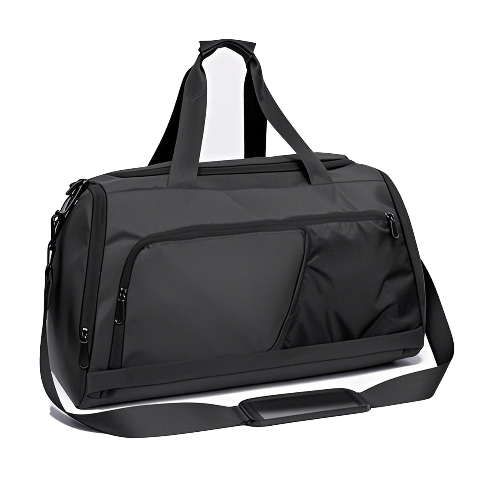 PDUWLGym Bags for Men Women,Duffle Bag with Shoe Compartment and Wet Pocket,30L Waterproof Travel Sports Bags,Overnight Bag,Carry On Weekender Backpack (Black)