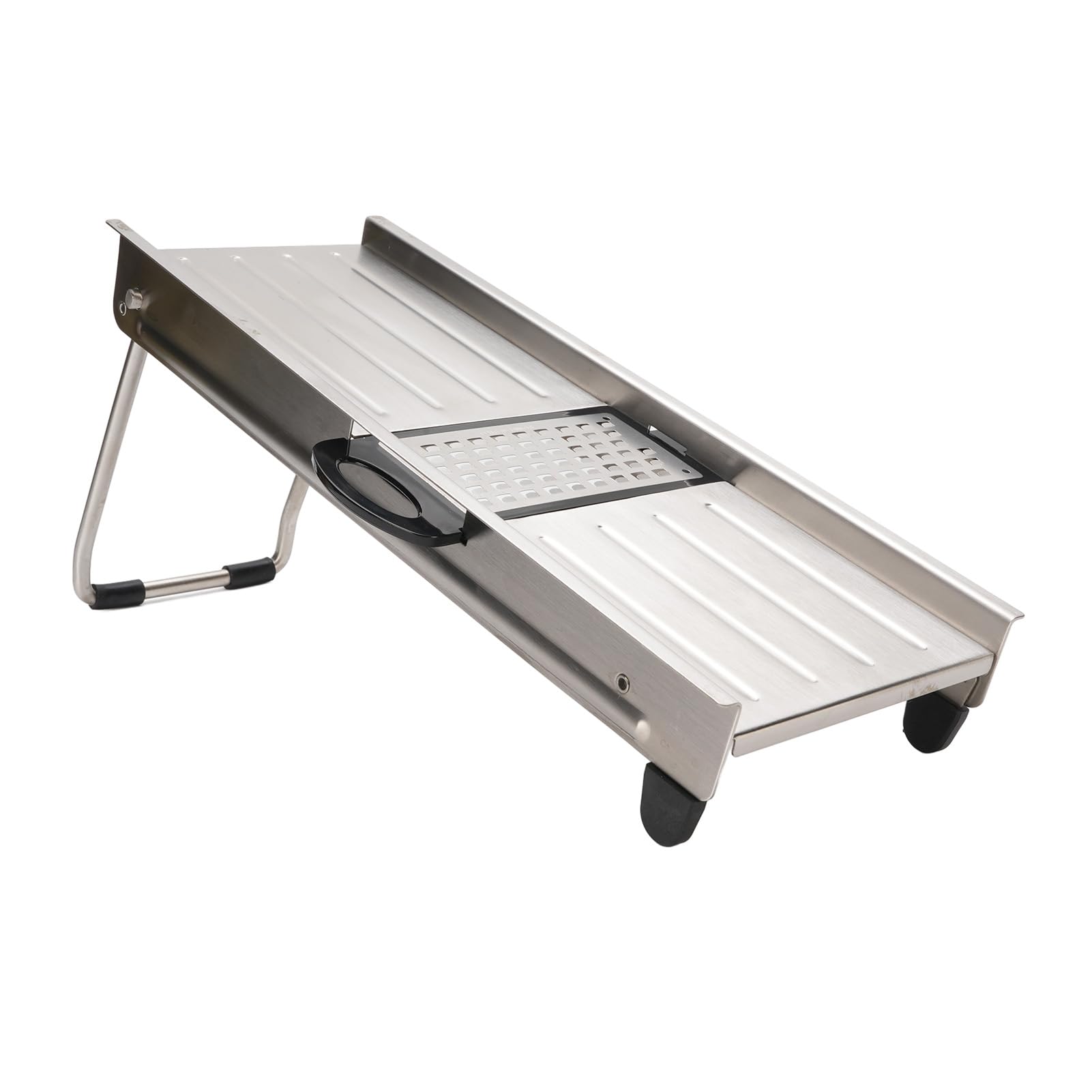 Cortador de Verduras Multiusos 4 en 1, Picadora de Verduras Manual de Acero Inoxidable, Rallador, Cortadora, Trituradora con Empujador Protector, para Patatas, Cebollas,
