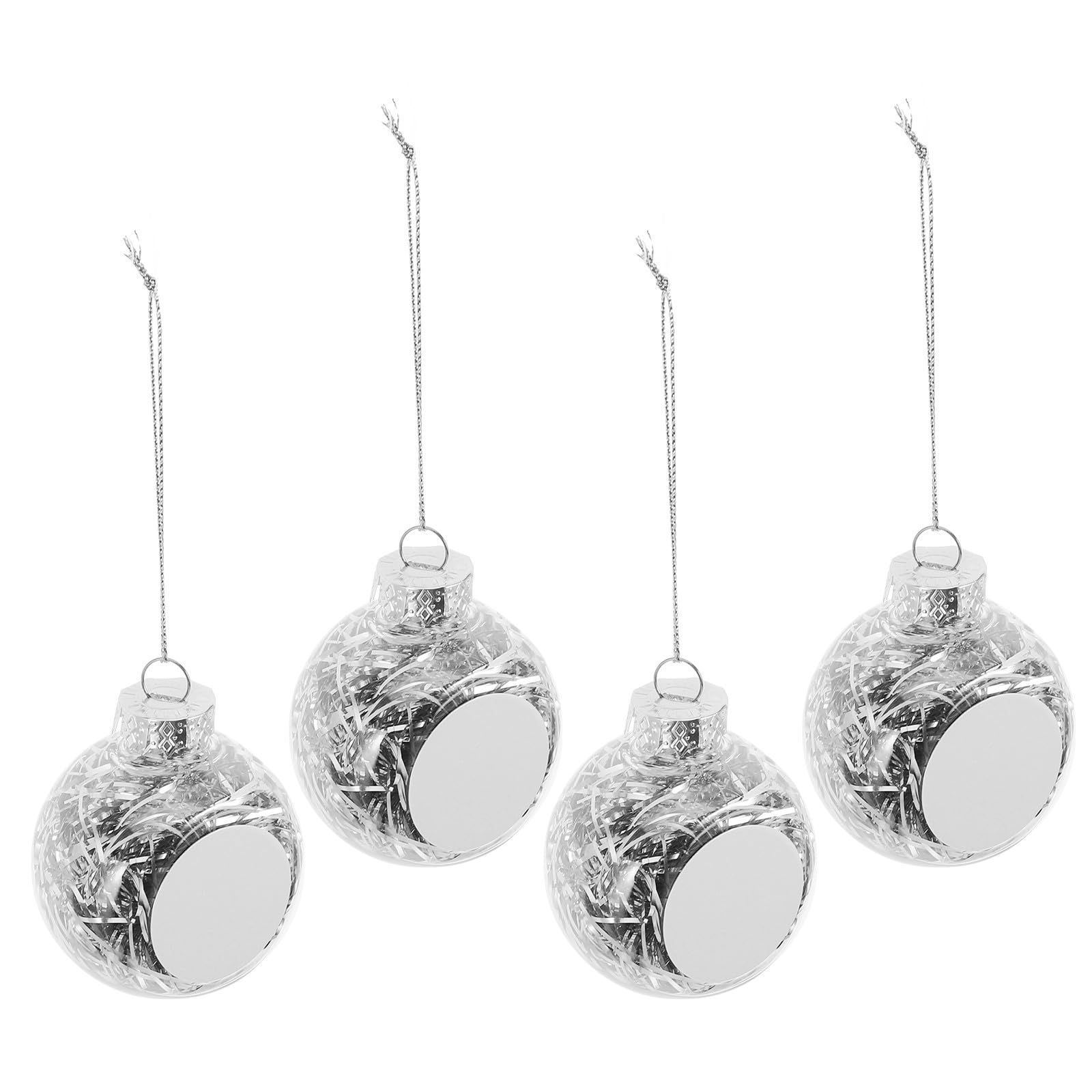TOYANDONA 16 Stück Befüllbare Weihnachtskugeln aus Kunststoff, Silber,