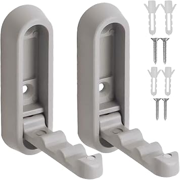 QianShi 2pcs Folding Wall Hooks Foldable Coat Hooks Zinc Alloy Backpack Hanger for Wall Hanging Clothes Coat Bathroom Towel Robe Hat Purse Bags Keys Entryway Kitchen Accessories Light Grey
