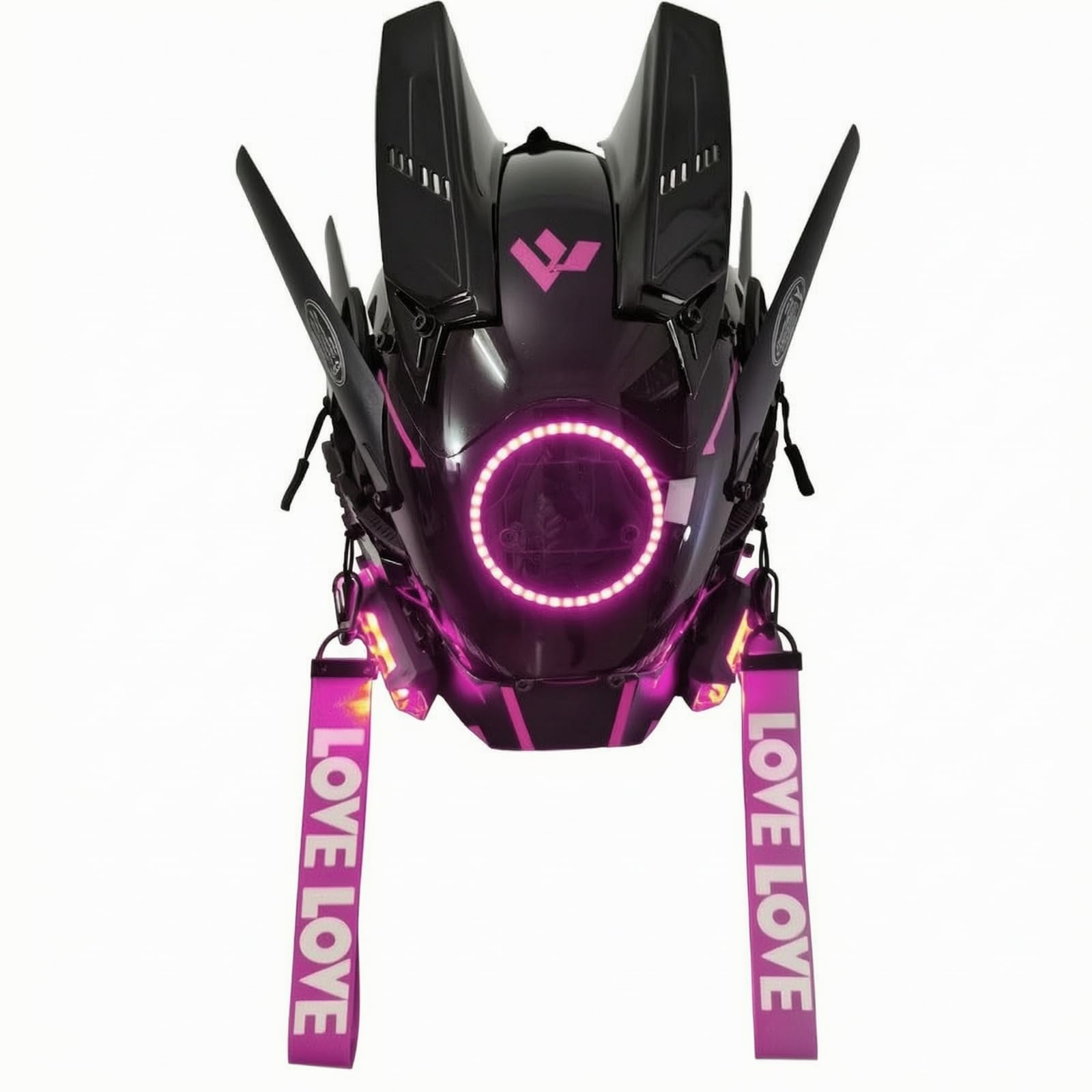 Leuchtend Vollgesichtsmaske, Rosa, Rundlichtflügel