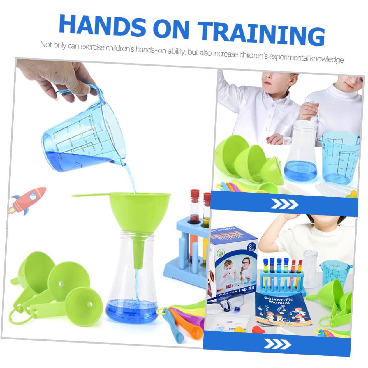 Kit de Experimentos Científicos para Niños de Plástico | Juego de Laboratorio Educativo, para Niños y Niñas, Pieza Única, Resistente a Roturas Color Aleatorio