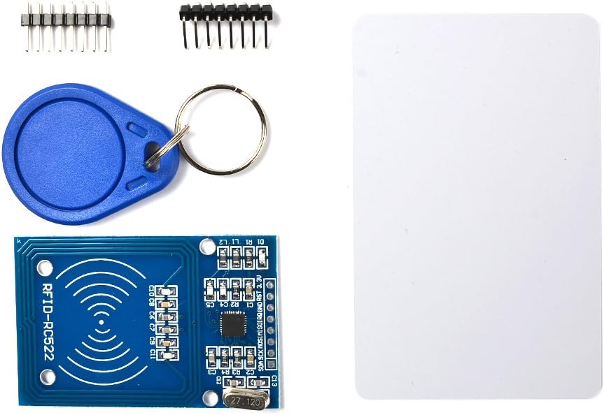 BUYGOO RC522 RFID Reader with S50 Keychain Card, RC522-RFID Reader for Arduino, Raspberry Pi and Co. - Create Keycards, Access Control System, Punch Card System