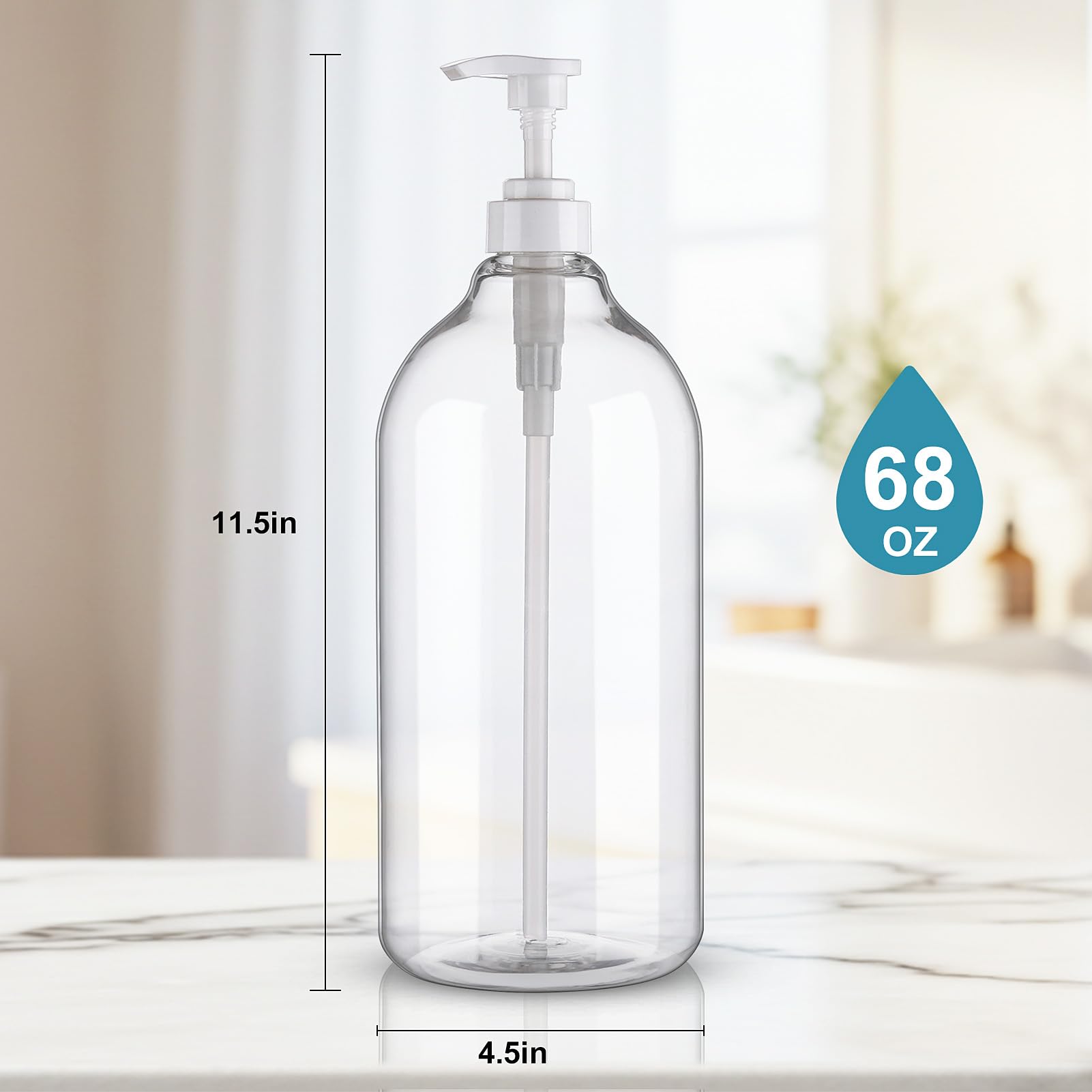 Waschmittelspender-Seifenspender-Set, 57-1,9 l, PET-Kunststoffflaschen, Waschseifenbehälter, Waschküchen-Organizer für Waschmittel, Weichspüler und DIY-Aufbewahrung
