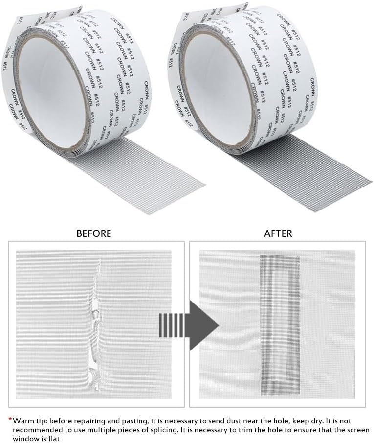 Window Net Anti-Mosquito Mesh Tapes Sticky Wires Patch Repair Tapes New Screen Window Door Mosquito Netting Patch Repair Tools (Color : Gray, Size : 5cm x 200cm)