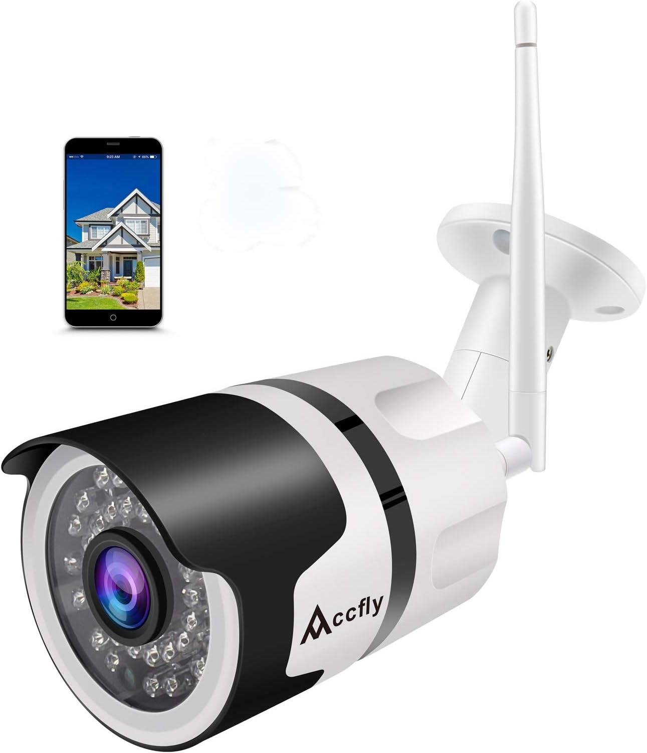 [Updated Version] Camhi APP Outdoor Security Camera 1080P Cloud WiFi Cam Wireless IP Waterproof IR Night Vision Home Security Surveillance System Accfly