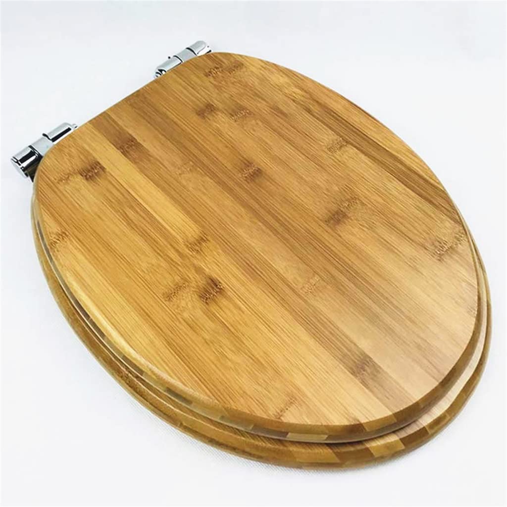 MOBYGKFY Universal Buffer Toilet Seat Cover,Solid Wood Seats Lid, Thicken Slow-Close