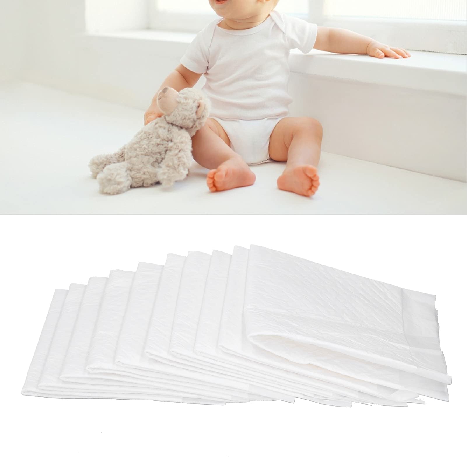 Almohadillas de cambio desechables para bebés de 10 piezas, cambiador de pañales portátil desechable y alfombrilla para cama, almohadilla desechable para recién nacidos