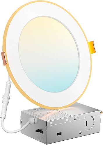 Miniatura 1 de Amico Paquete de 24 lámparas de techo empotrables LED 5CCT de 4 pulgadas con luz nocturna, 2700 K3000 K3500 K4000 K5000 K iluminación empotrada