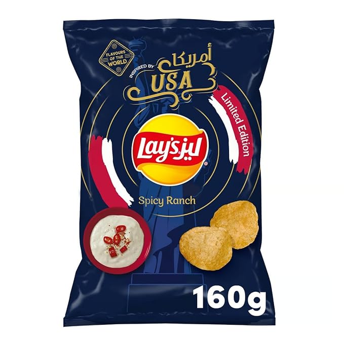 Lay's American Spicy Ranch Flavored Chips & Snacks Limited Edition 160 g (Imported)
