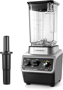 CRANDDI Professional Smoothie Blender, 80oz Countertop Blenders for Smoothies, Shakes & Ice Crushing, 1500W Compact Commercial Kitchen Blender with Stainless Steel Blade, 120V, K96