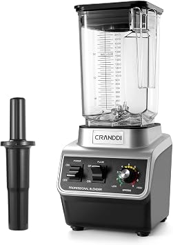 CRANDDI Professional Smoothie Blender, 80oz Countertop Blenders for Smoothies, Shakes & Ice Crushing, 1500W Compact Commercial Kitchen Blender with Stainless Steel Blade, 120V, K96