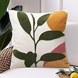JASEN Abstract Boho Pillow Covers 20x20,Soft Mid Century Geometric Floral Decorative Throw Pillows for Couch Bed Sofa Bedroom（Only 1 Pillow Cover）