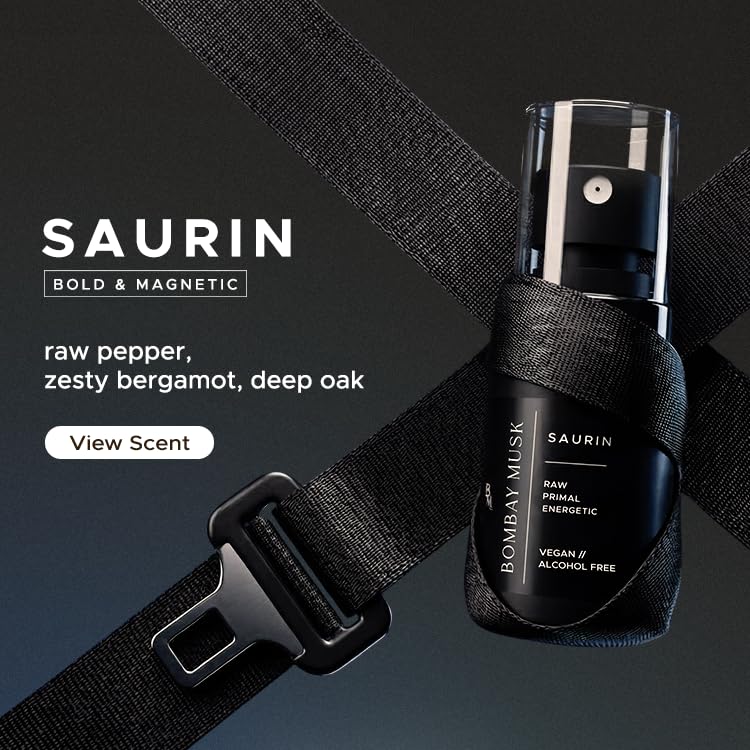 Image of Bombay Musk Saurin Luxury Car Perfume | Long Lasting Car Fragrance & Car Freshener | Alcohol Free & Plant Based | 60+ Days | 200+ Sprays | Perfume for Car