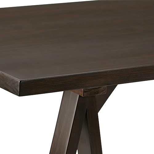 Miniatura 201 de SIMPLIHOME Sawhorse - Mesita de noche de madera maciza de 24 pulgadas de ancho, moderna, industrial, color gris envejecido, para sala de estar y