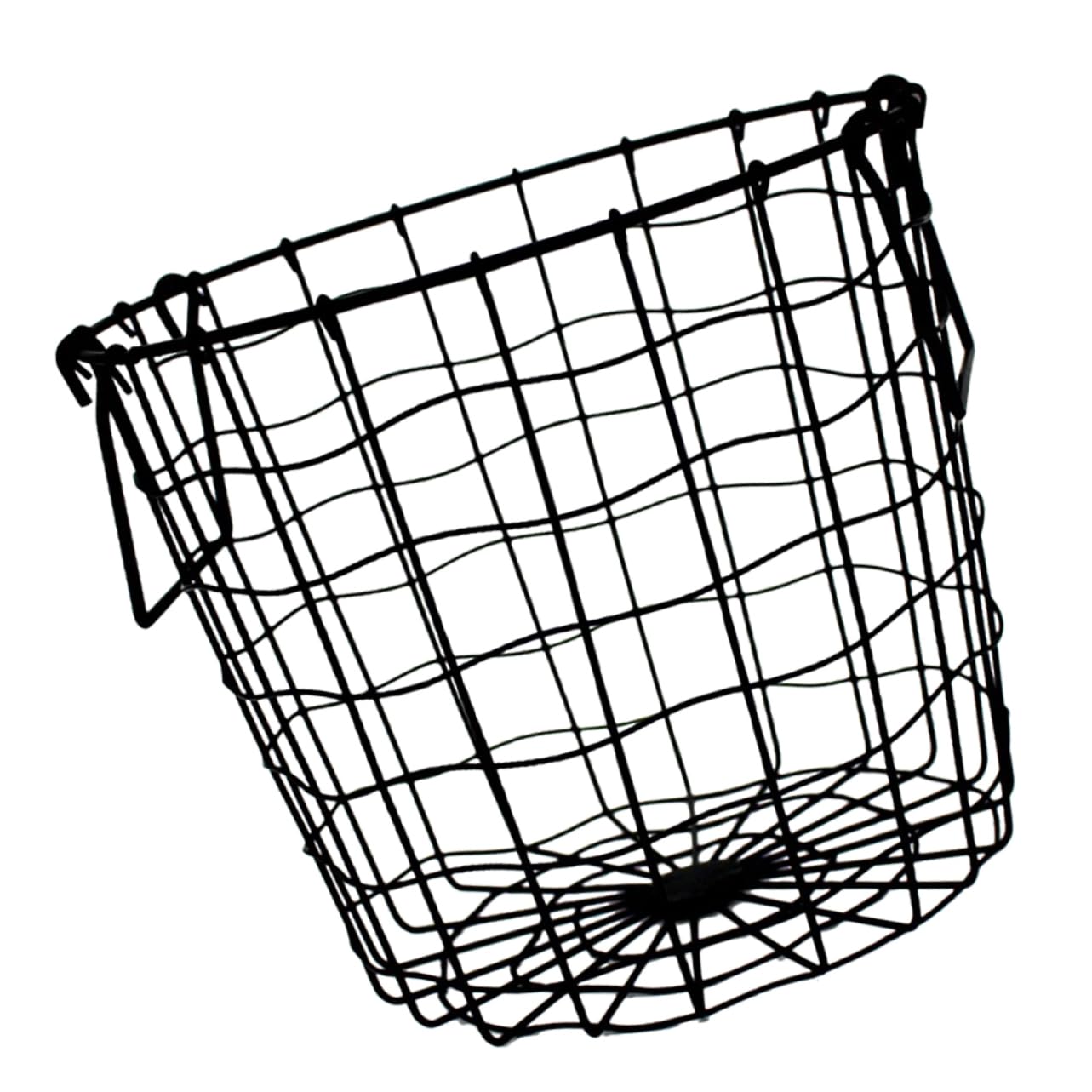 Panier de rangement métallique noir Ciieeo avec poignées pour linge