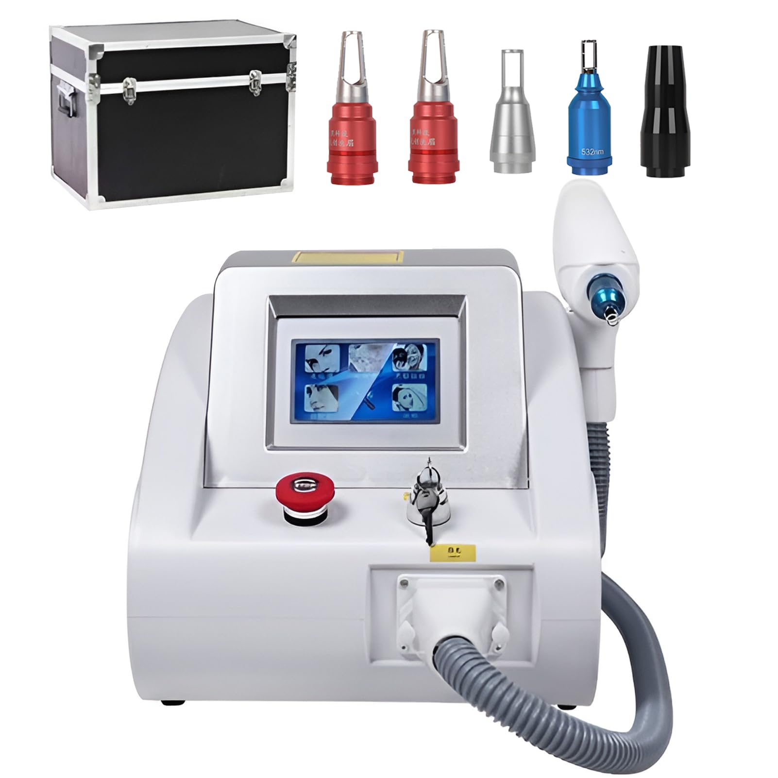 GQKVQ Professional Tattoo Removal Machine, Picosecond L-aser Technology Remove Pigment Black Spots, Skin Whitening Spot Remover, Eyebrow Washing Machine 5Probes