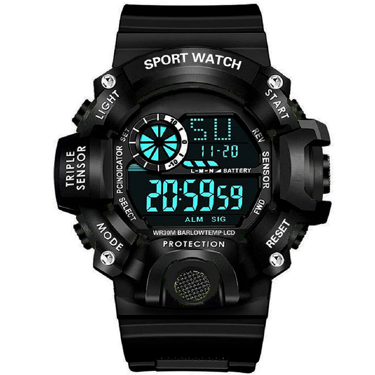 Matrix Digital Sports Watch, Silicone Strap, Multi-Function, Waterproof & Shockproof Wrist Watch for Men & Boys (Blue Military) (B09LTYPLMS) Amazon Price History, Amazon Price Tracker