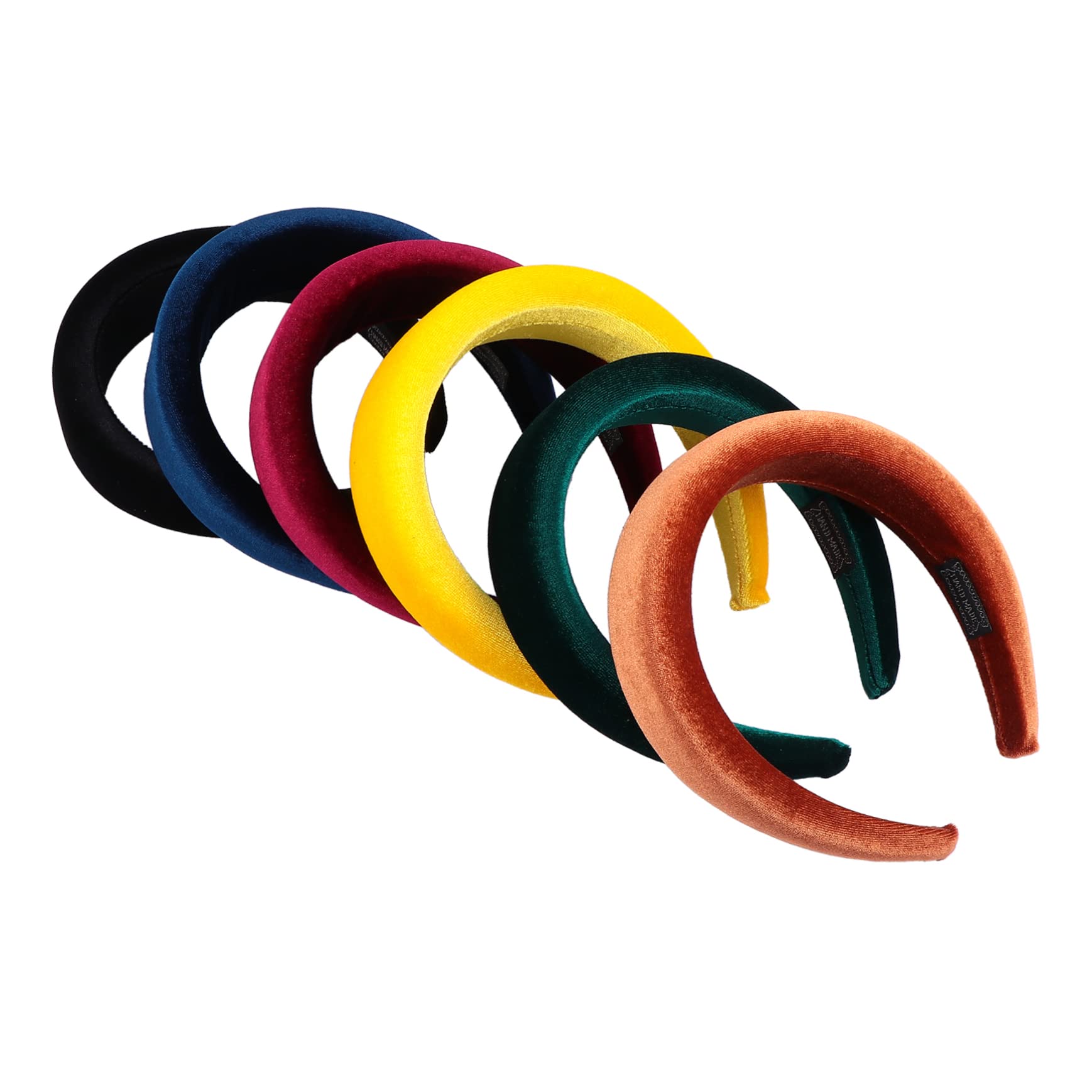 CALLARON 6piezas Diadema De Terciopelo Base Plástica Flexible Diadema Gruesa Para Mujer Accesorios Pelo