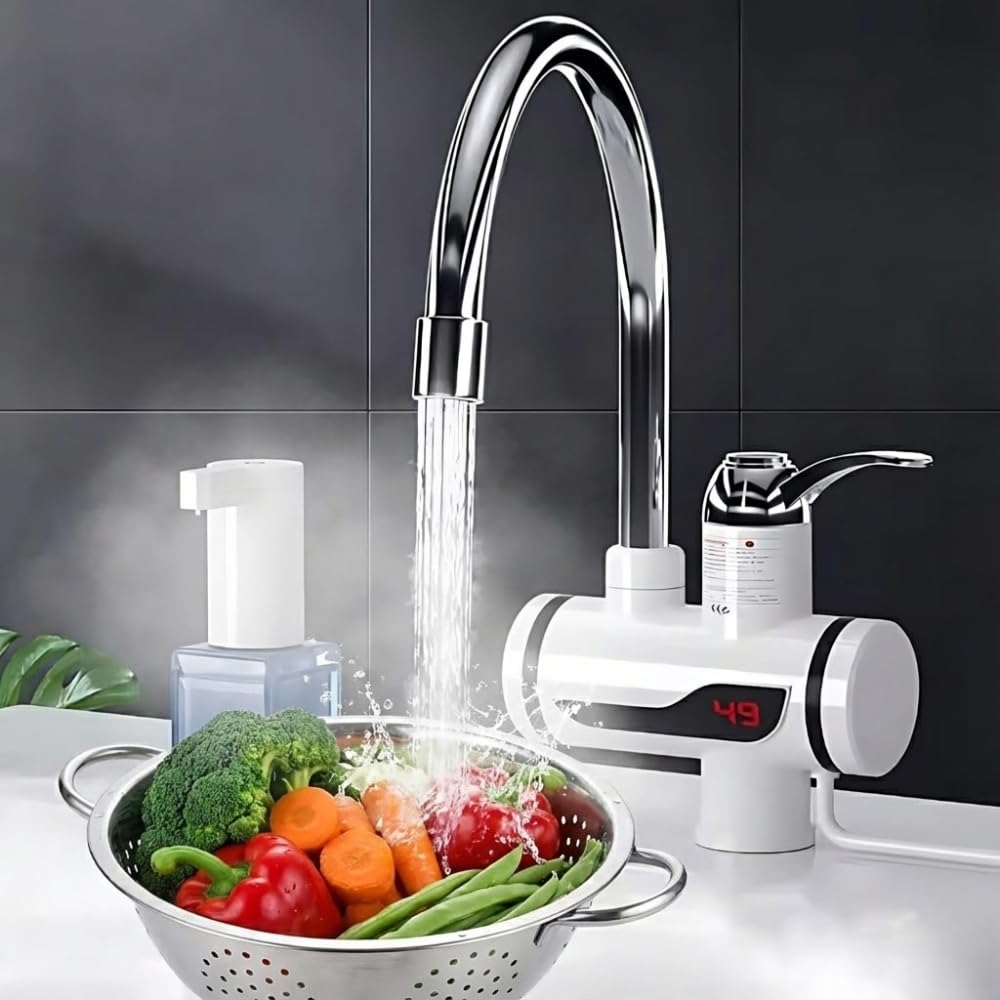 Drumstone (𝐒𝐩𝐞𝐜𝐢𝐚𝐥 𝟏𝟓 𝐘𝐞𝐚𝐫𝐬 𝐖𝐚𝐫𝐫𝐚𝐧𝐭𝐲) Tankless Instant Water Heater Faucet with LED Temperature Display, Electric Hot Water Tap for Kitchen Sink & Bathroom, Safe Fast Heating-image-23