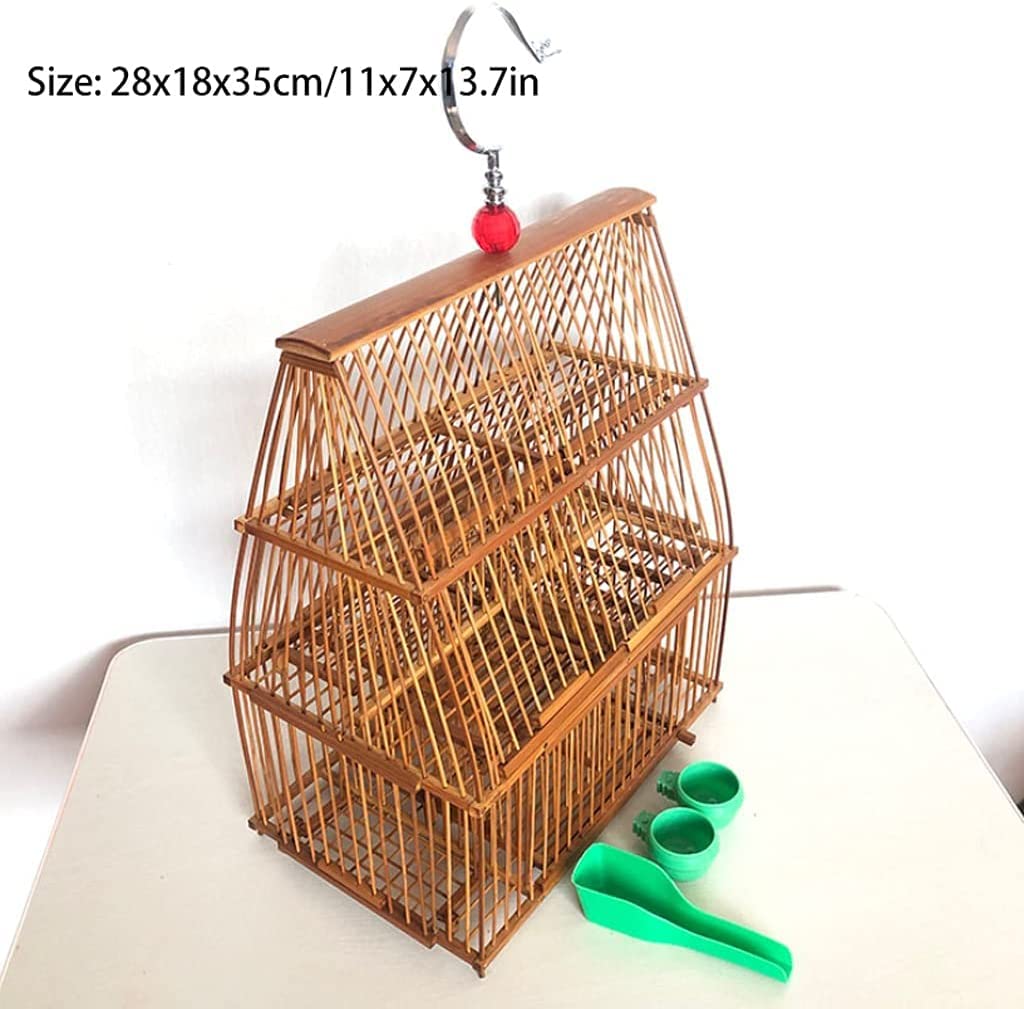 Casa degli Uccelli Gabbia per Uccelli Vintage, Gabbia per Uccelli Facile da Pulire per Uccelli da Cercare, riposare e Giocare, Gabbia per Uccelli in Volo con Manico Robusto Spazioso