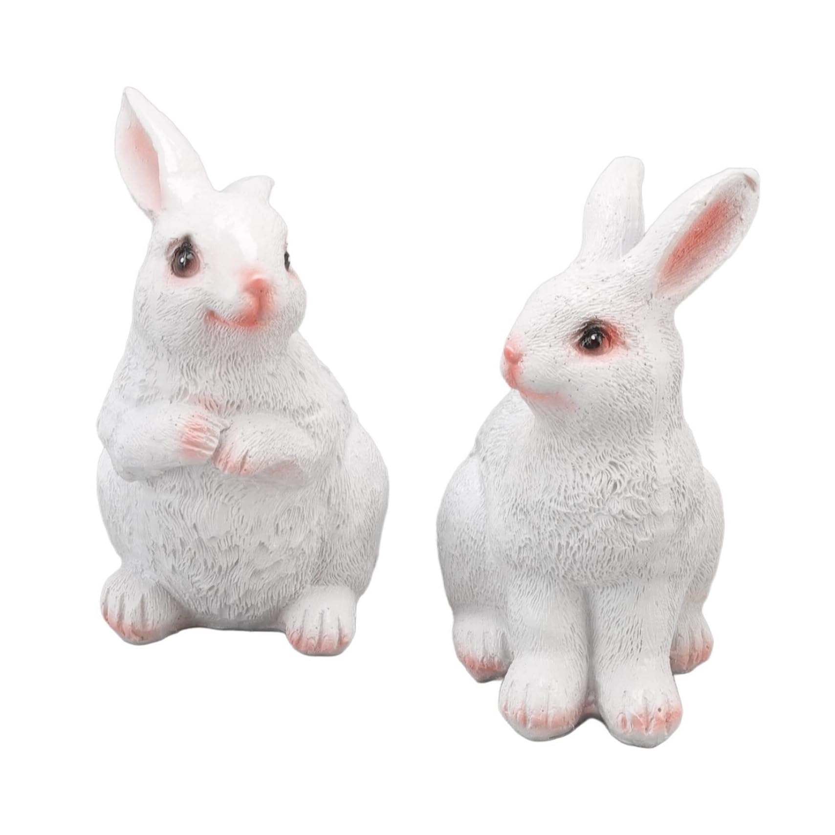 FriendshipHome Yard Art 2pcs Bunny Statue Yard Garden Decorations White Sculpture Statues Decor Lawn Gift
