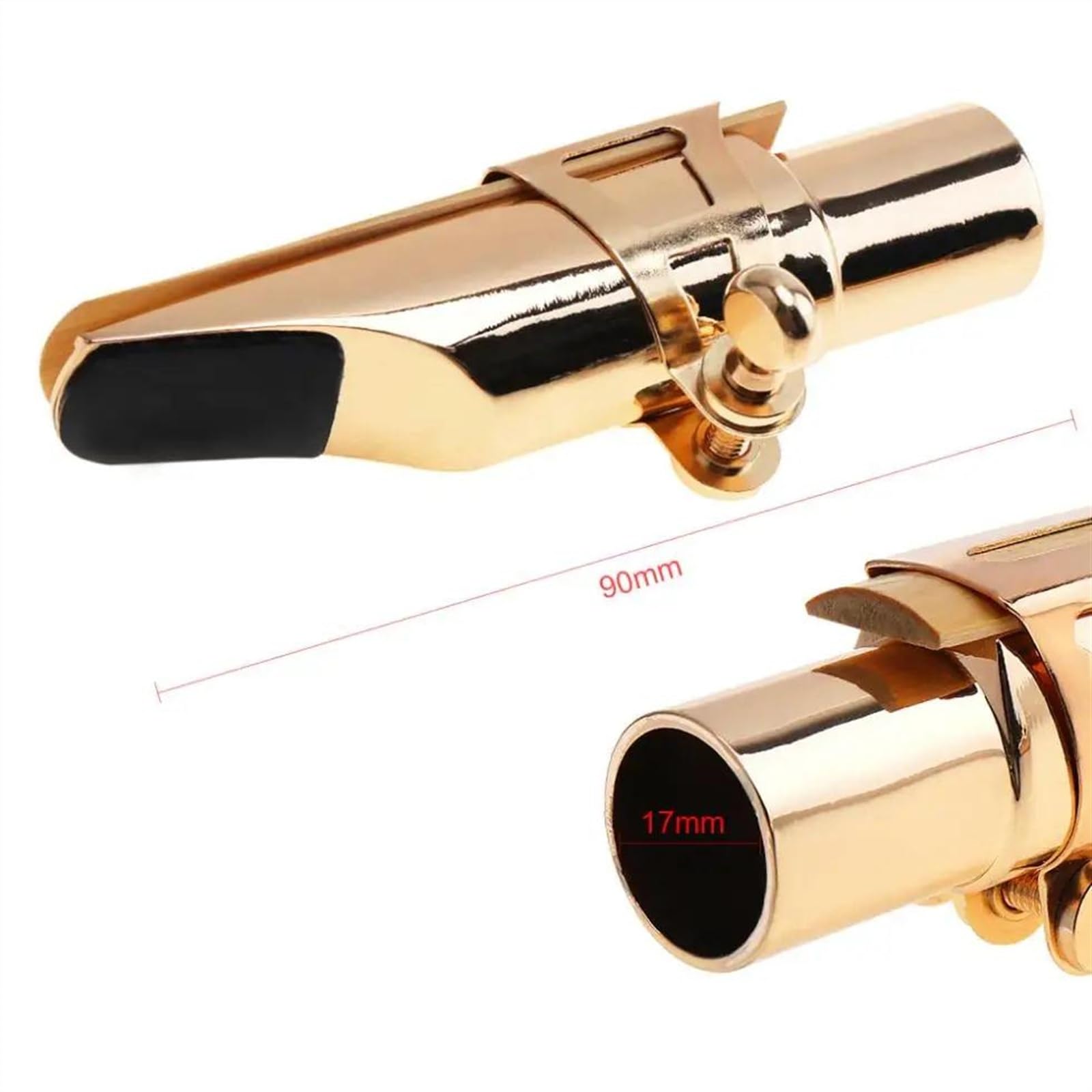Accessori per Strumenti Sassofono Bocchino Per Sassofono Contralto In Oro Con Legatura E Kit Di Accessori Per Strumenti Musicali Ad Ancia