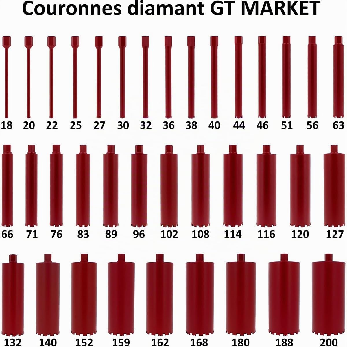 Couronne diamant Ø 66 mm avec adaptateur perceuse et perforateur SDS-plus