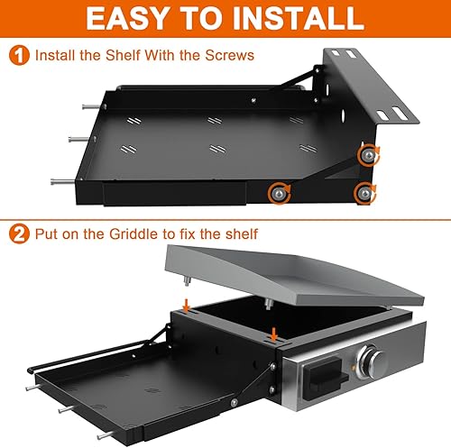 Miniatura 5 de Estante lateral para parrilla Blackstone de 17, 22, 28 pulgadas, accesorios para parrilla Blackstone de 17 pulgadas, 22 pulgadas, 28 pulgadas, color