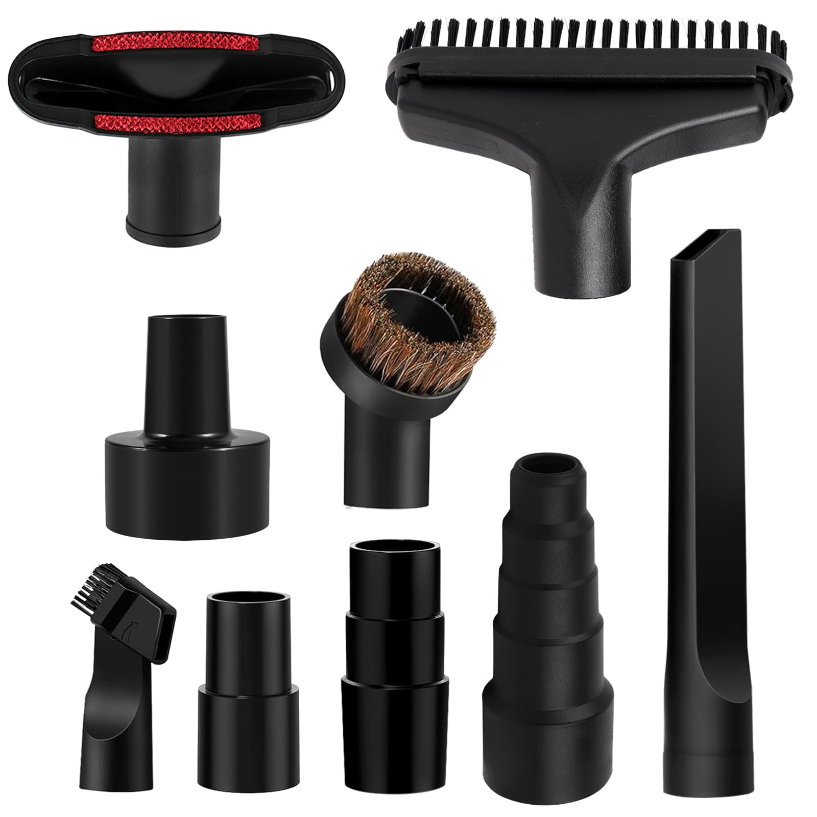 12/13/14PCS Universal Vacuum Attachments 1-1/4" Vacuum Cleaners Accessories Brush Extension Wand Nozzle Crevice Tool Wet Dry Plastic Vacuum Hose Adapter for Shop Vac Accessories (12PCS)