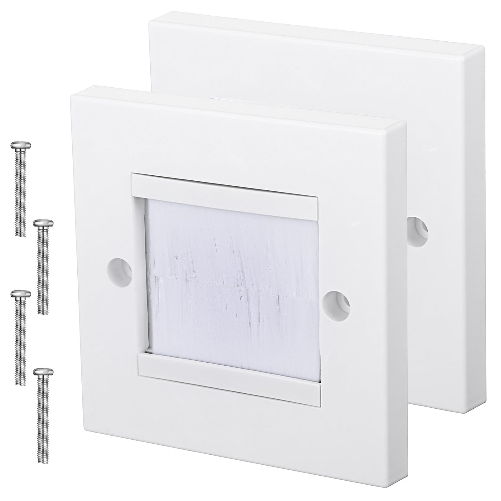 XLIUAX Pack of 2 Cable Duct Wall, Cable Duct, Flush-Mounted Sockets, Cover, Cable Enclosure, Wall Outlet Socket for TV, Speaker, Internet Cable, Suitable for Standard Sockets, 85 x 85 mm