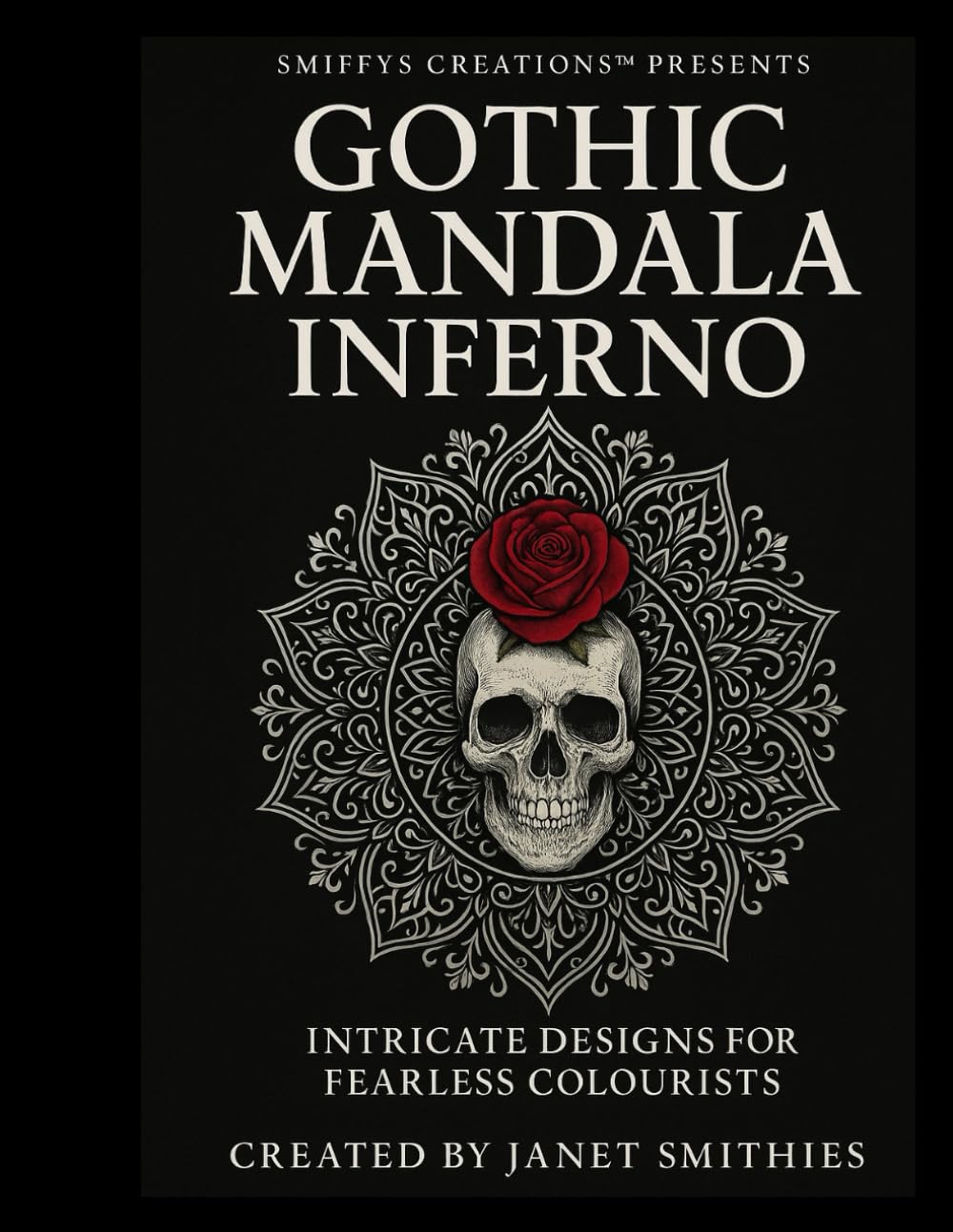 Gothic Mandala Inferno: Intricate Designs for Fearless Colourists