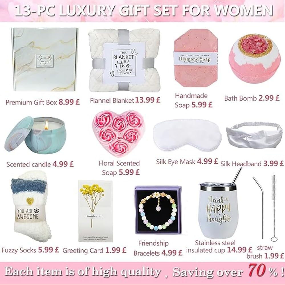 PIXZCSA Regalos de lujo para consentir a las mujeres, set de,rosa